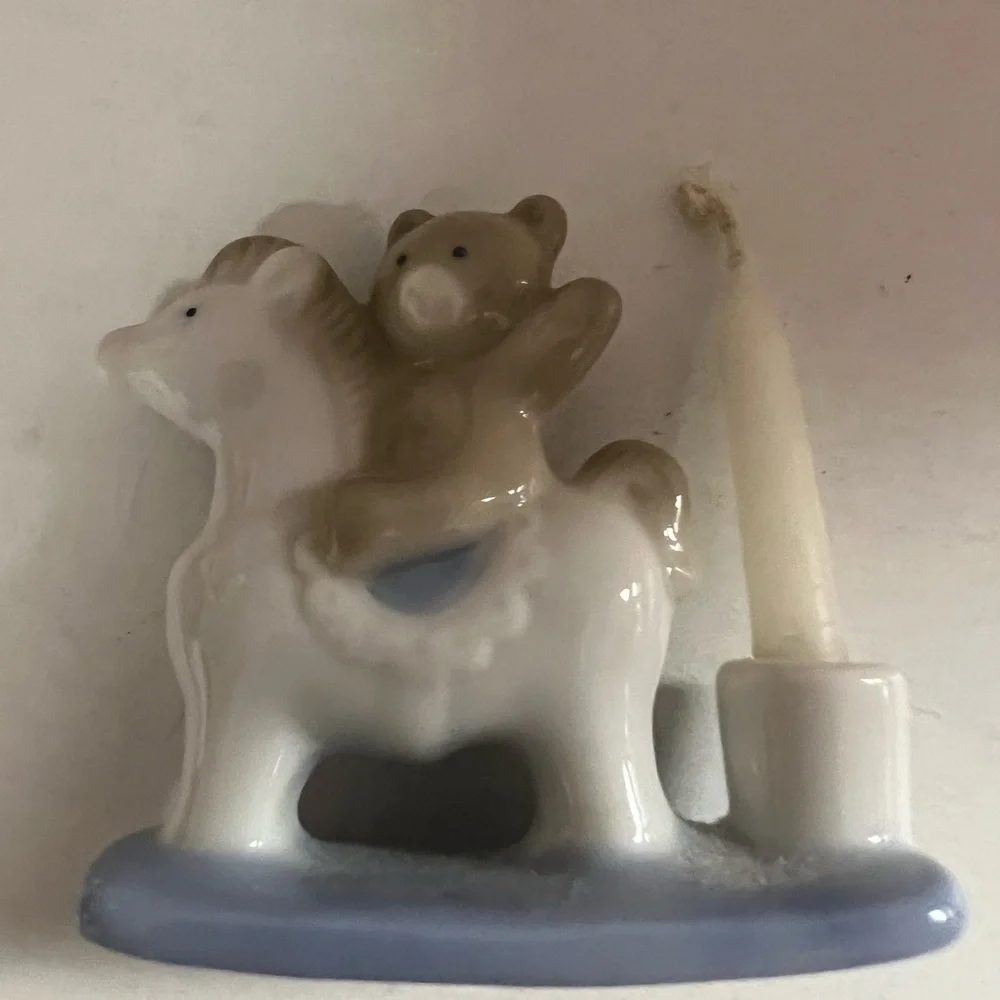 New Horse &Teddy Bear candle holder Small Ceramic Holder